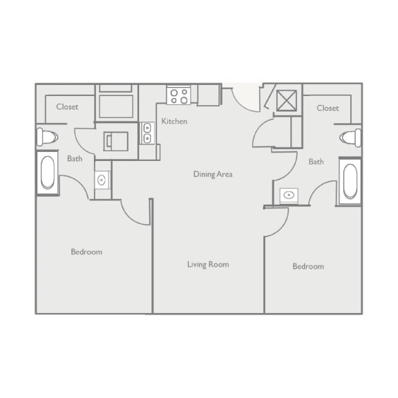 a black and white floor plan with a bedroom and a living room