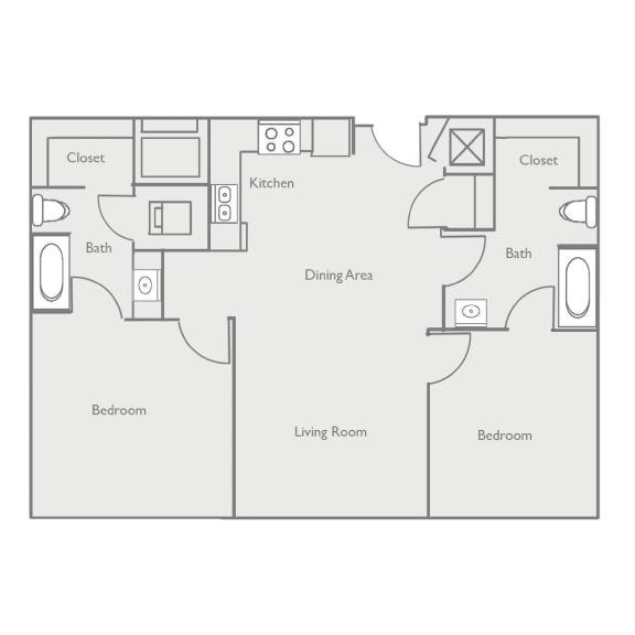 a black and white floor plan with a bedroom and a living room