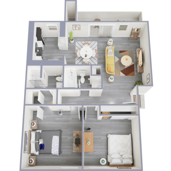 a floor plan of a 3 bedroom apartment