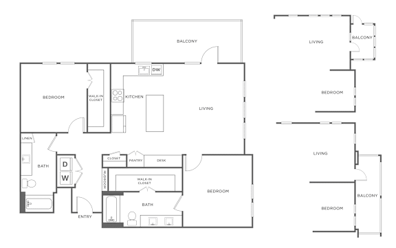 A black and white image of a floor plan for a house.