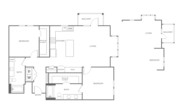 A black and white image of a house floor plan.