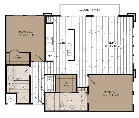 A floor plan of a house with labeled rooms and dimensions.