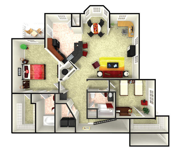 floor plan options in our apartments in webster tx