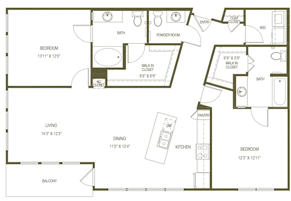 A black and white image of a floor plan for a house.