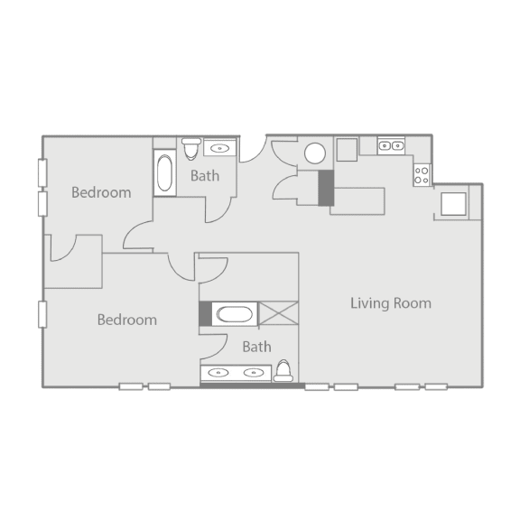 a floor plan of a 1 bedroom floor plan