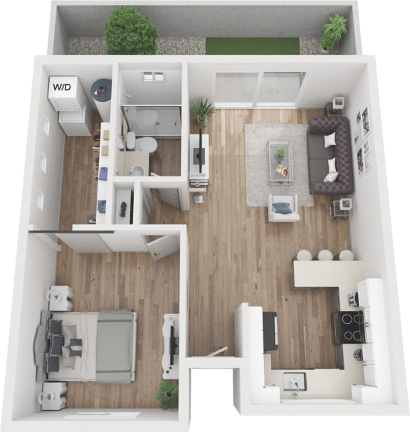 a floor plan of a 1 bedroom apartment at the arlington in arlington heights