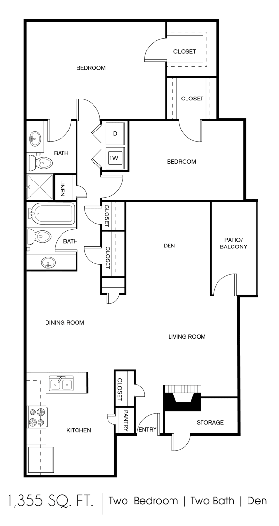 a floor plan of two bedrooms