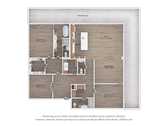 a floor plan of a bedroom apartment