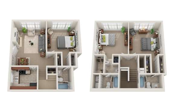 Two floor plan images of a house.