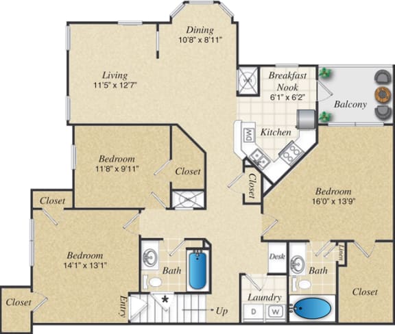 C1U Floor Plan  | Parmer Place in Austin