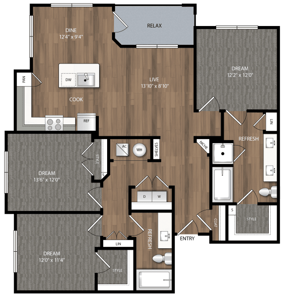 c2 floor plan in midland tx apartments