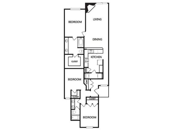 a floor plan of a house with a bedroom and a living room