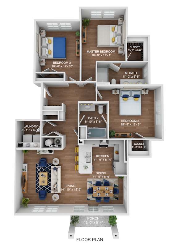 a floor plan of a house with a bedroom and a living room