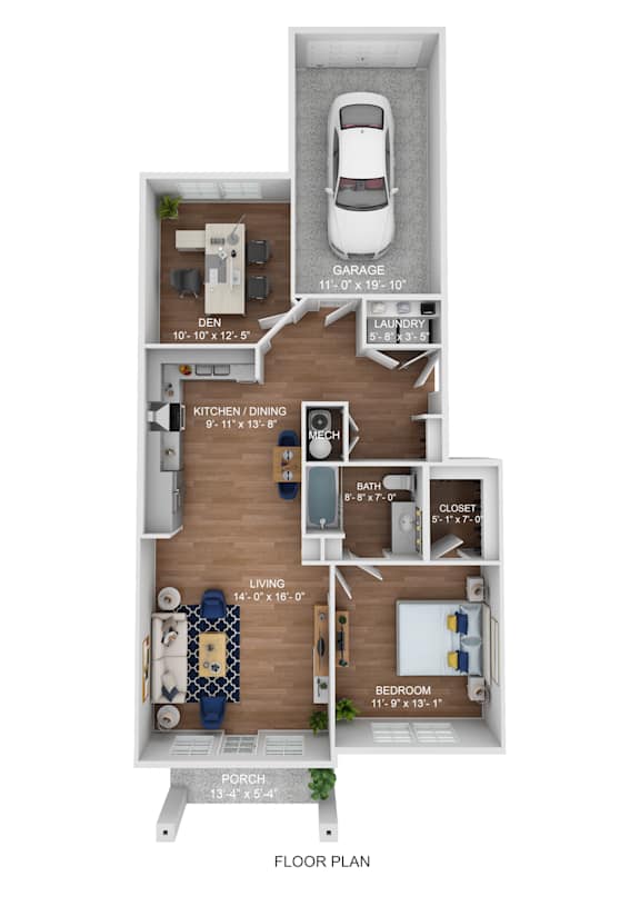 a floor plan of a 1 bedroom floor plan with a bathroom and a living room