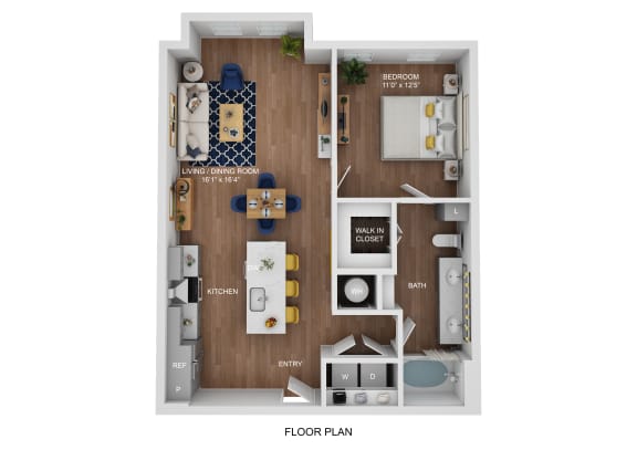 a 1 bedroom floor plan  studio