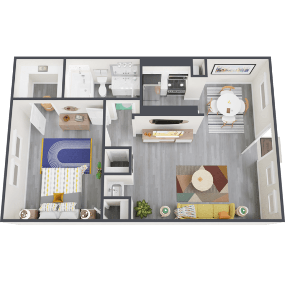 a floor plan of a 1 bedroom apartment