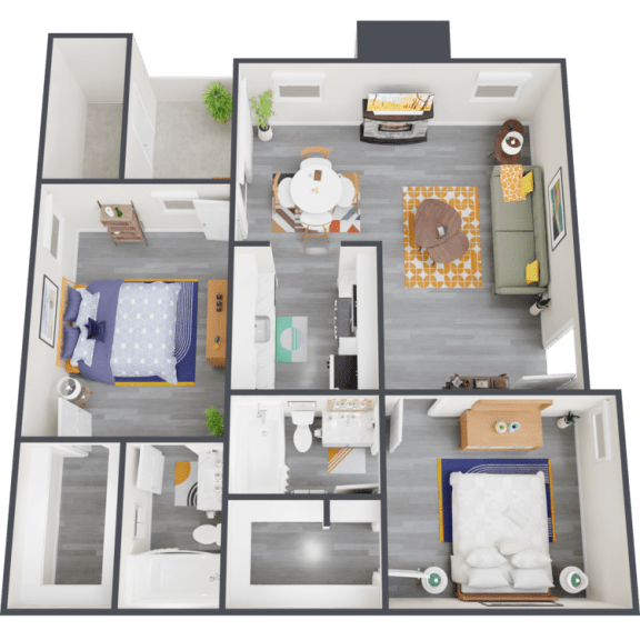 a floor plan of a 1 bedroom apartment