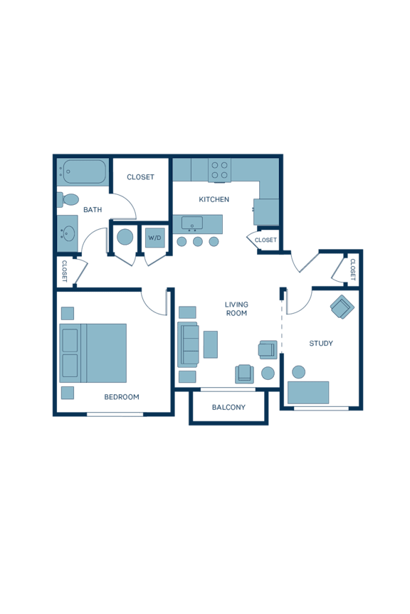 a floor plan of a unit with two bedrooms and two baths