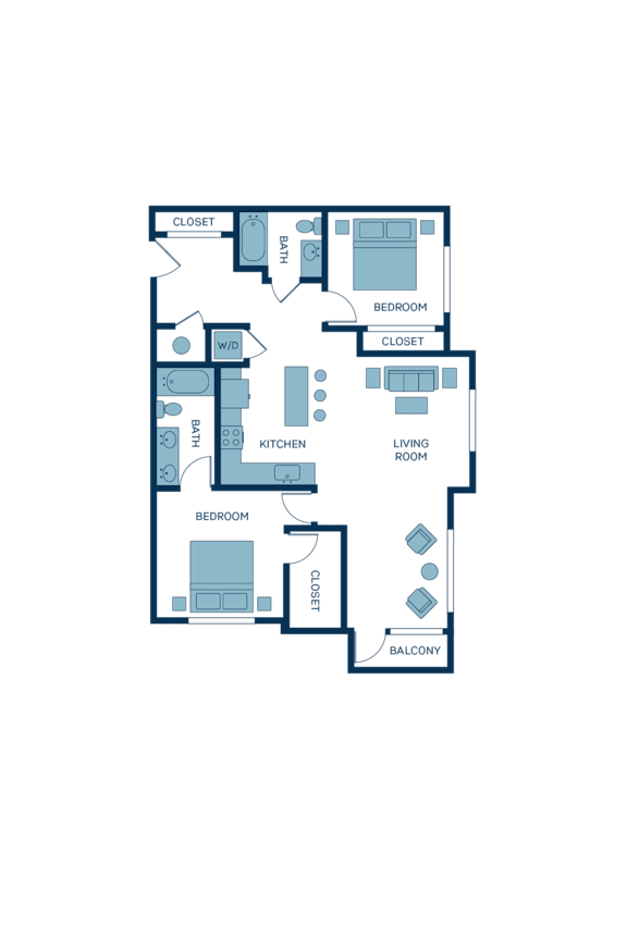 a floor plan of a bedroom apartment