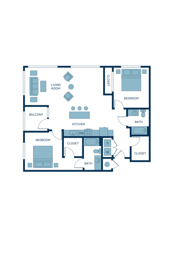 a floor plan of a home with a bedroom and a living room