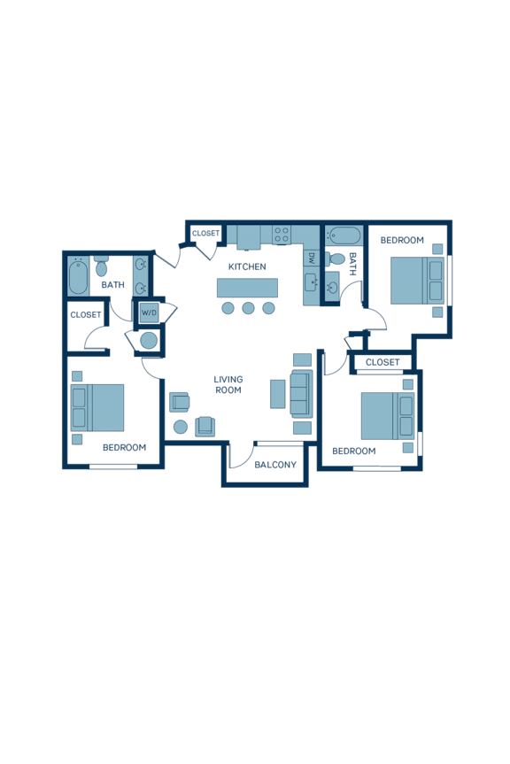 a floor plan of a home with different levels of rooms and a patio