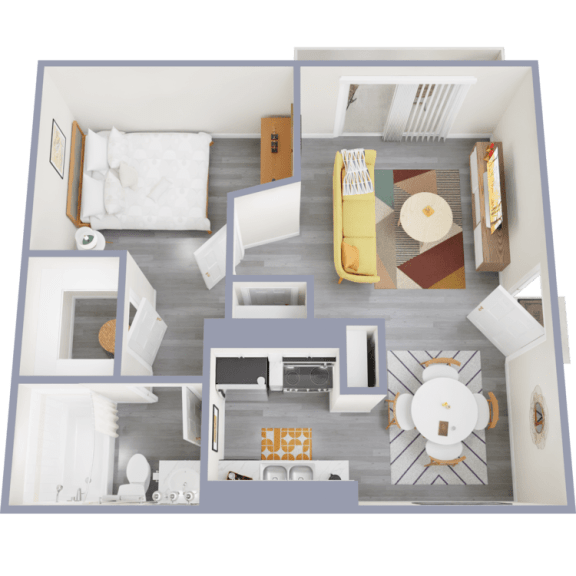 a floor plan of a one bedroom apartment