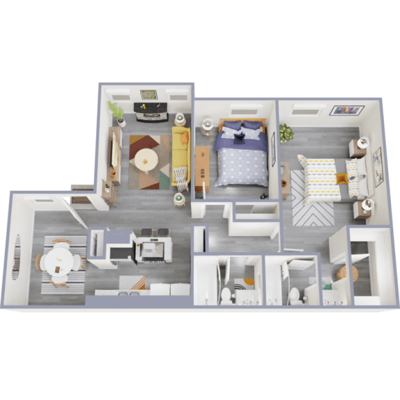 bedroom floor plan an in 3d