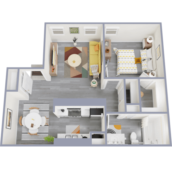 a floor plan of a 1 bedroom apartment