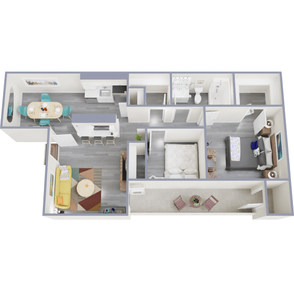 a floor plan of a 1 bedroom apartment