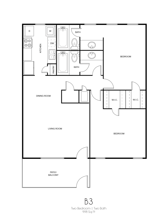 this floor plan is an approximation of our B3- 2 bedroom floor plan