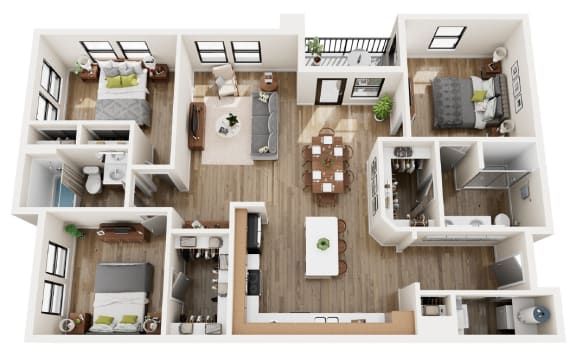3 bedroom floor plan  the residences at