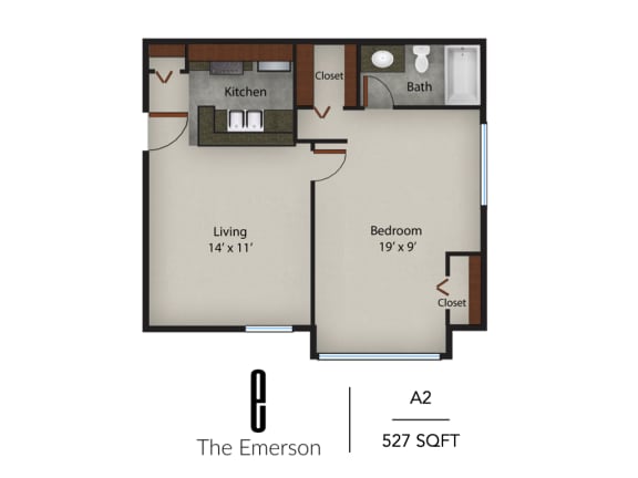 a floor plan of a two story apartment with a bedroom and a living room