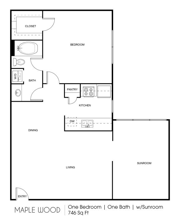 floor plan of the first level of our one bedroom customizable customizable floor plans  apartments