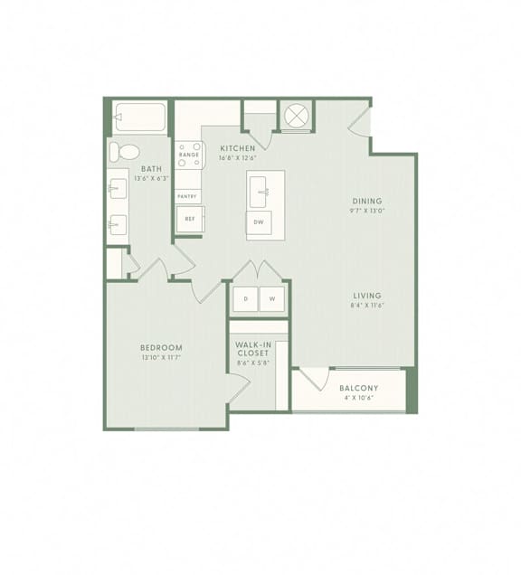 A floor plan of a house with a living room, dining room, kitchen, and bedrooms.