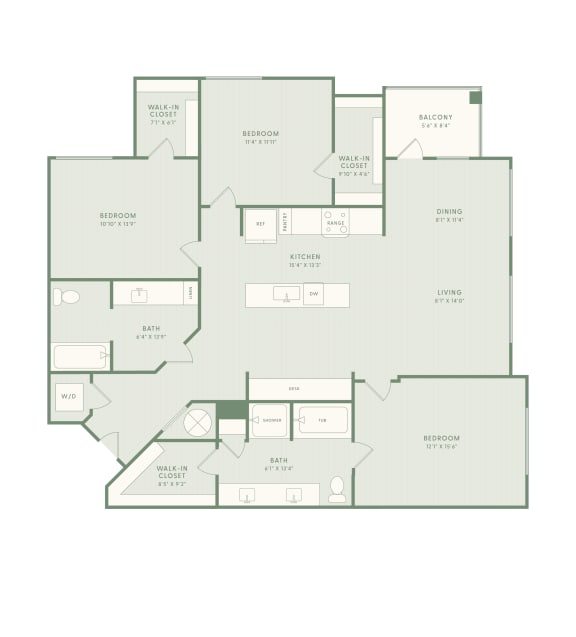 bedroom floor plan | the apartments at houston levee west apartments in houston, tx