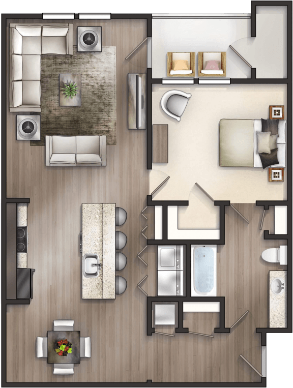 a floor plan of a 1 bedroom apartment at the abbey in trappist, k