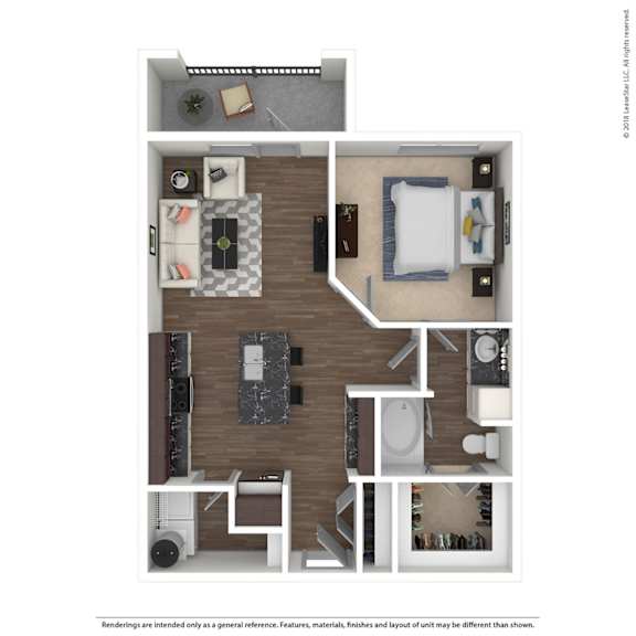A floor plan of a room with a couch, a bed, a table, and a toilet.
