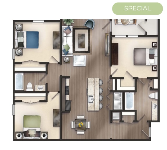 Floor Plans 1 Bedroom Apartments Mooresville, NC