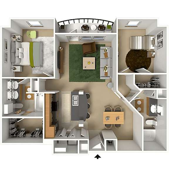 A series of images showing different room layouts.