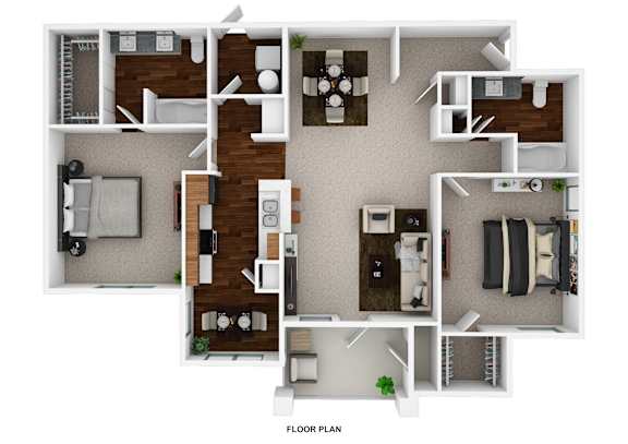 A floor plan of a house with labeled rooms.