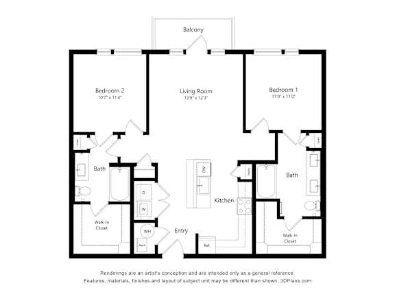 A black and white drawing of a house layout with a balcony.