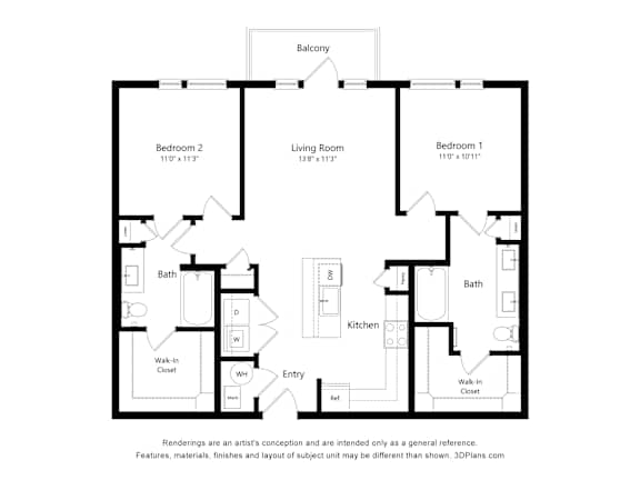 A black and white drawing of a house plan with a balcony.