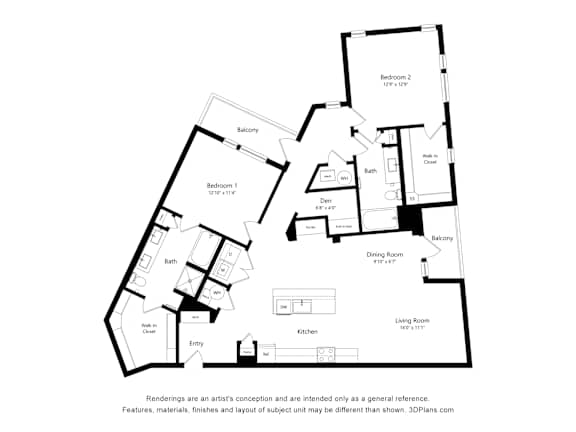A black and white drawing of a house layout.