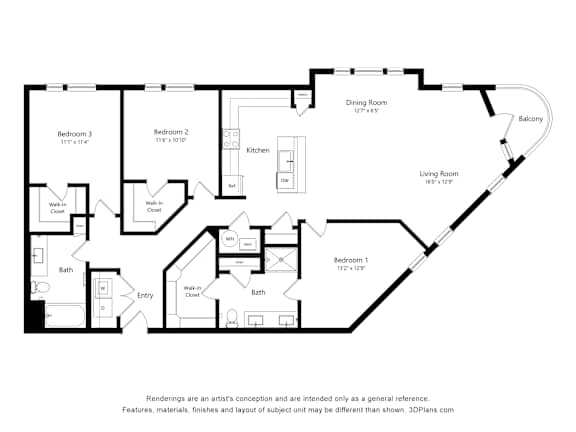 A black and white drawing of a house layout.