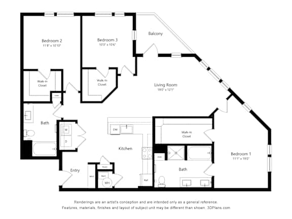 A black and white floor plan of a house with labeled rooms.