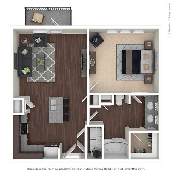 A floor plan of a house with a kitchen, living room, and bathroom.