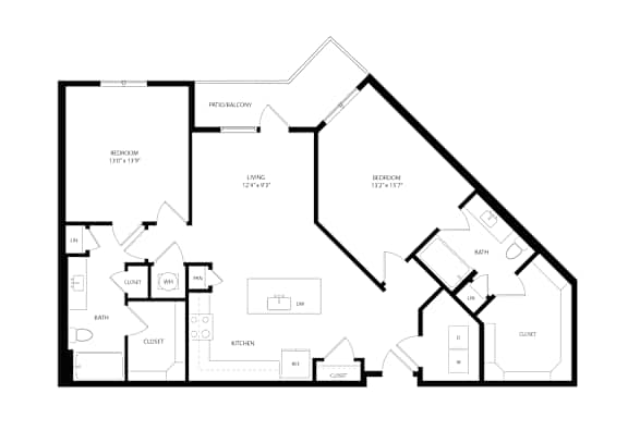 A black and white image of a house floor plan.