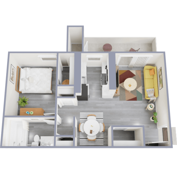 a floor plan of a 1 bedroom apartment
