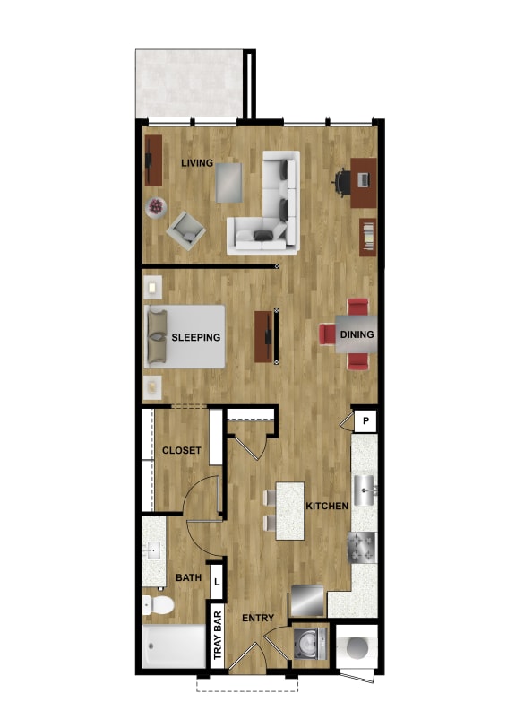 L2a Floor Plan at Brixton South Shore, Austin, TX, 78741