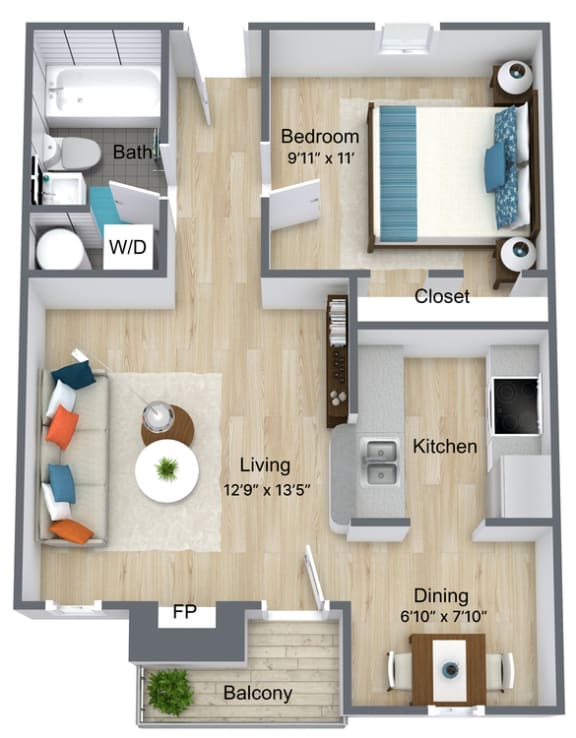 a floor plan of a home with a bedroom and a living room